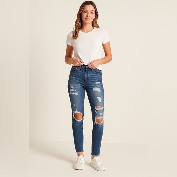 Abercrombie & Fitch Denim - Abercrombie & Fitch Simone High Rise Super Skinny Distressed Jeans | 25 Short